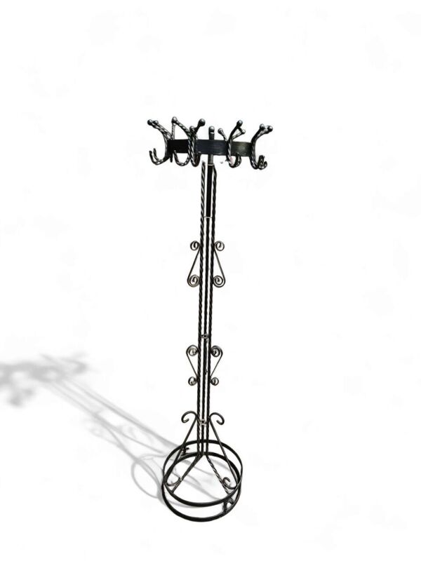 Porte-manteau sur pied en fer forgé des années 1960