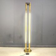 Vintage brass tube light floor lamp, 1980s