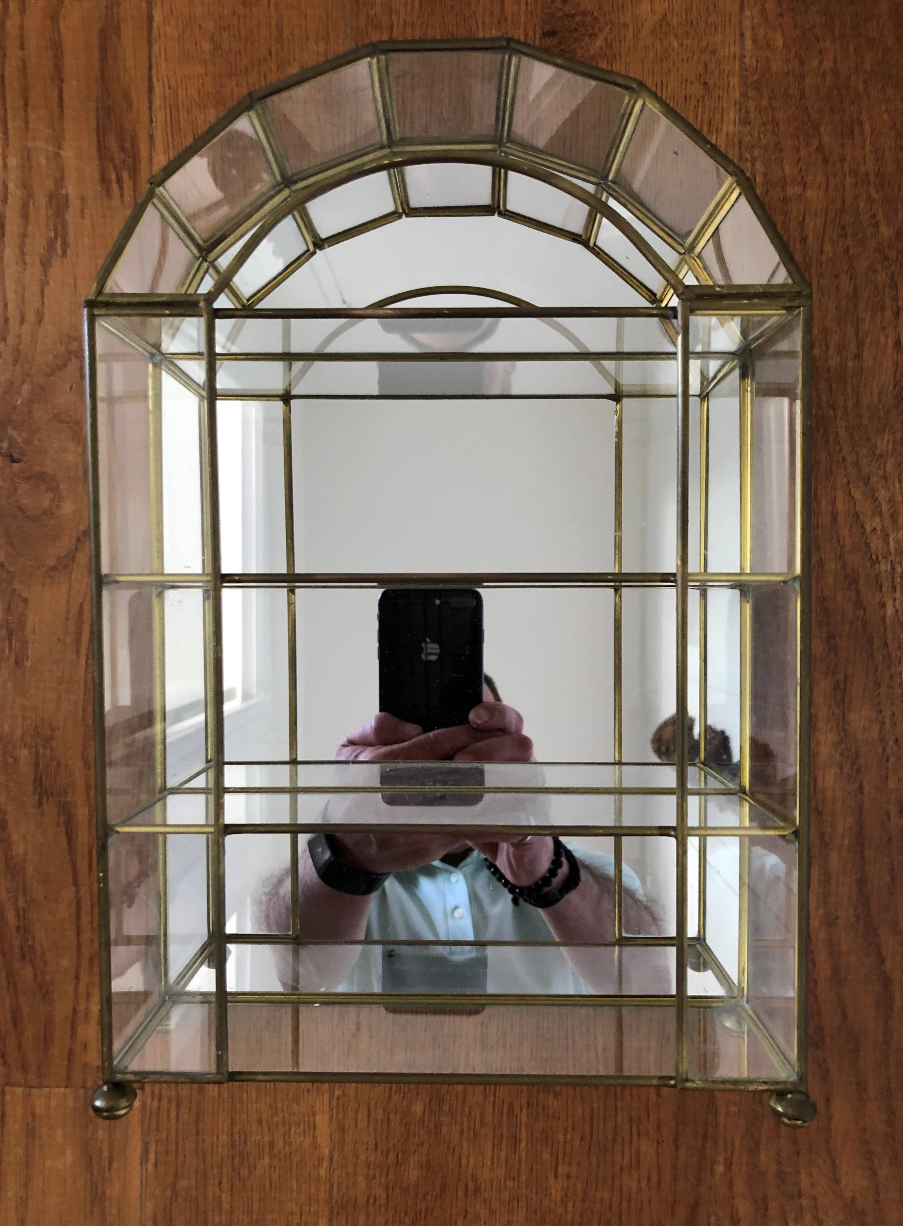 Glass and brass display case
