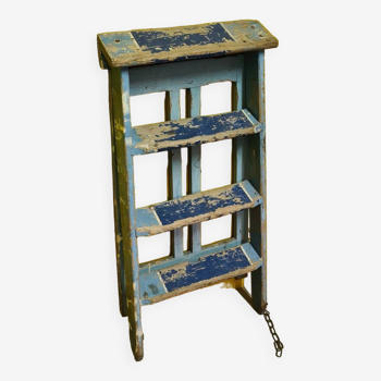 Blue painted wooden kitchen steps, 1960s/70s