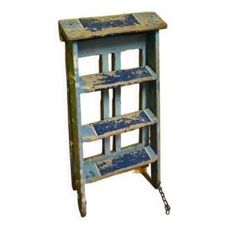 Blue painted wooden kitchen steps, 1960s/70s