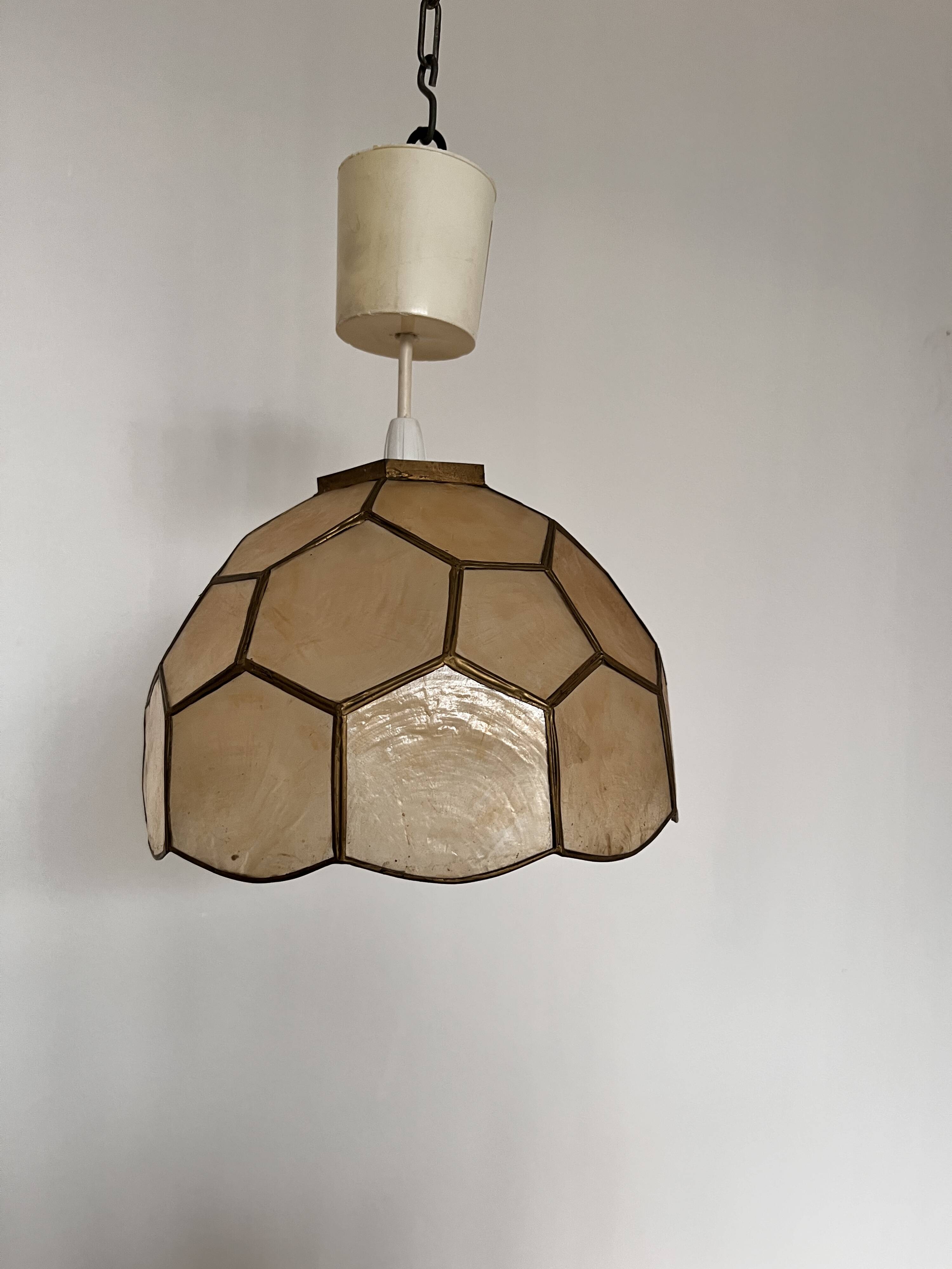 Suspension lampshade mother-of-pearl