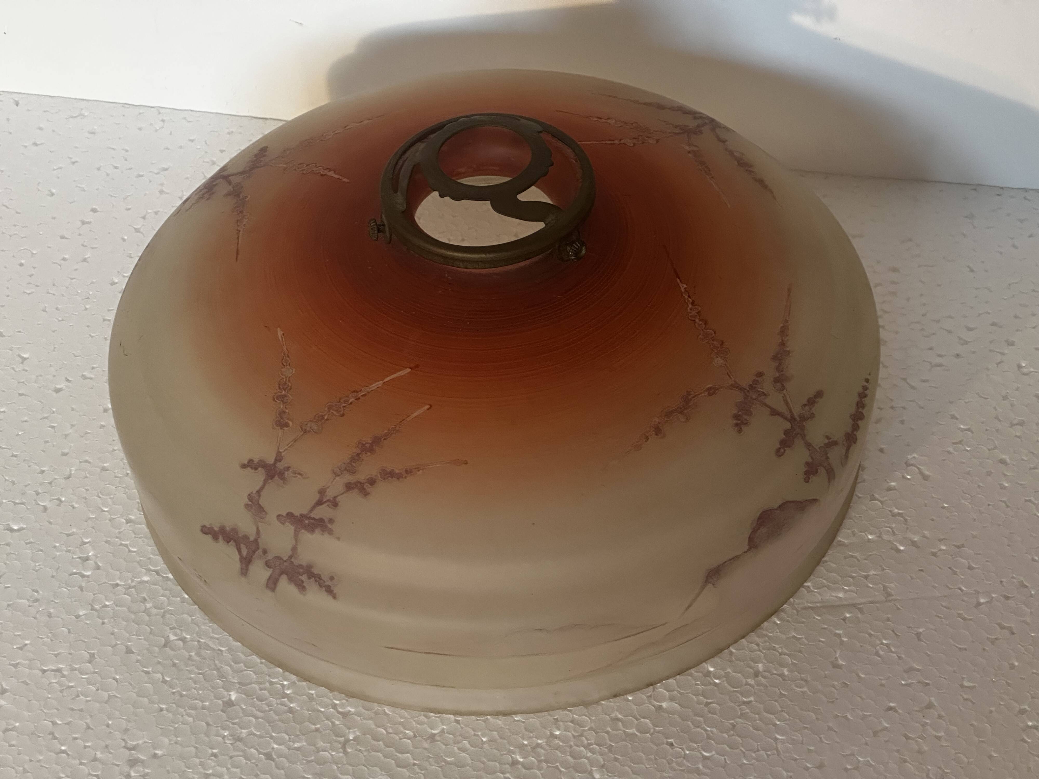 Vintage frosted glass ceiling light - 1950s
