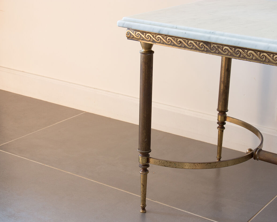 Marble and brass coffee table