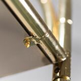 Showcase metal gilded smoked glass 70s vintage modern
