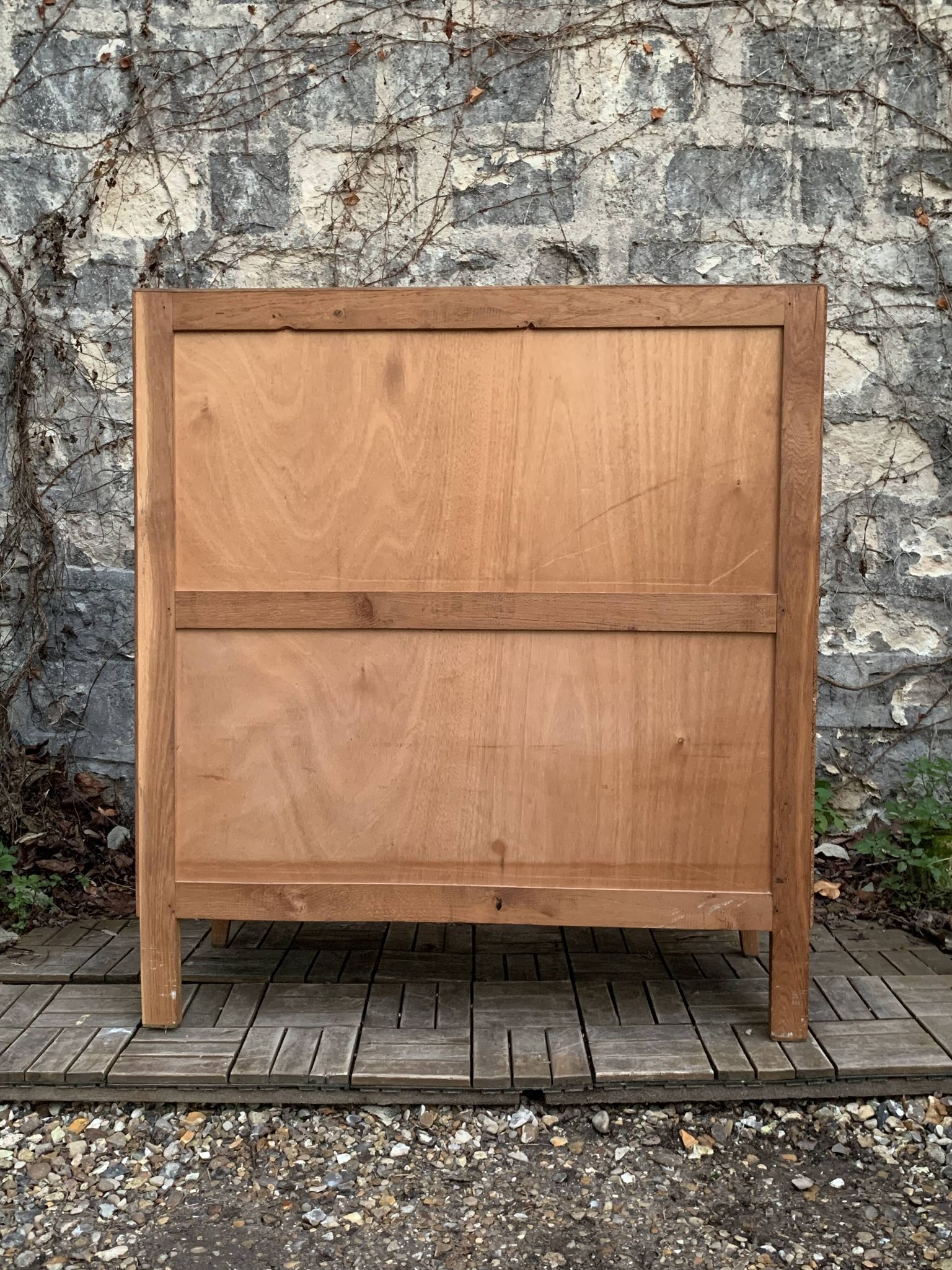 Vintage chest of drawers with compass feet, oak, original patina, 1950s