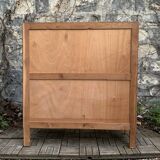 Vintage chest of drawers with compass feet, oak, original patina, 1950s