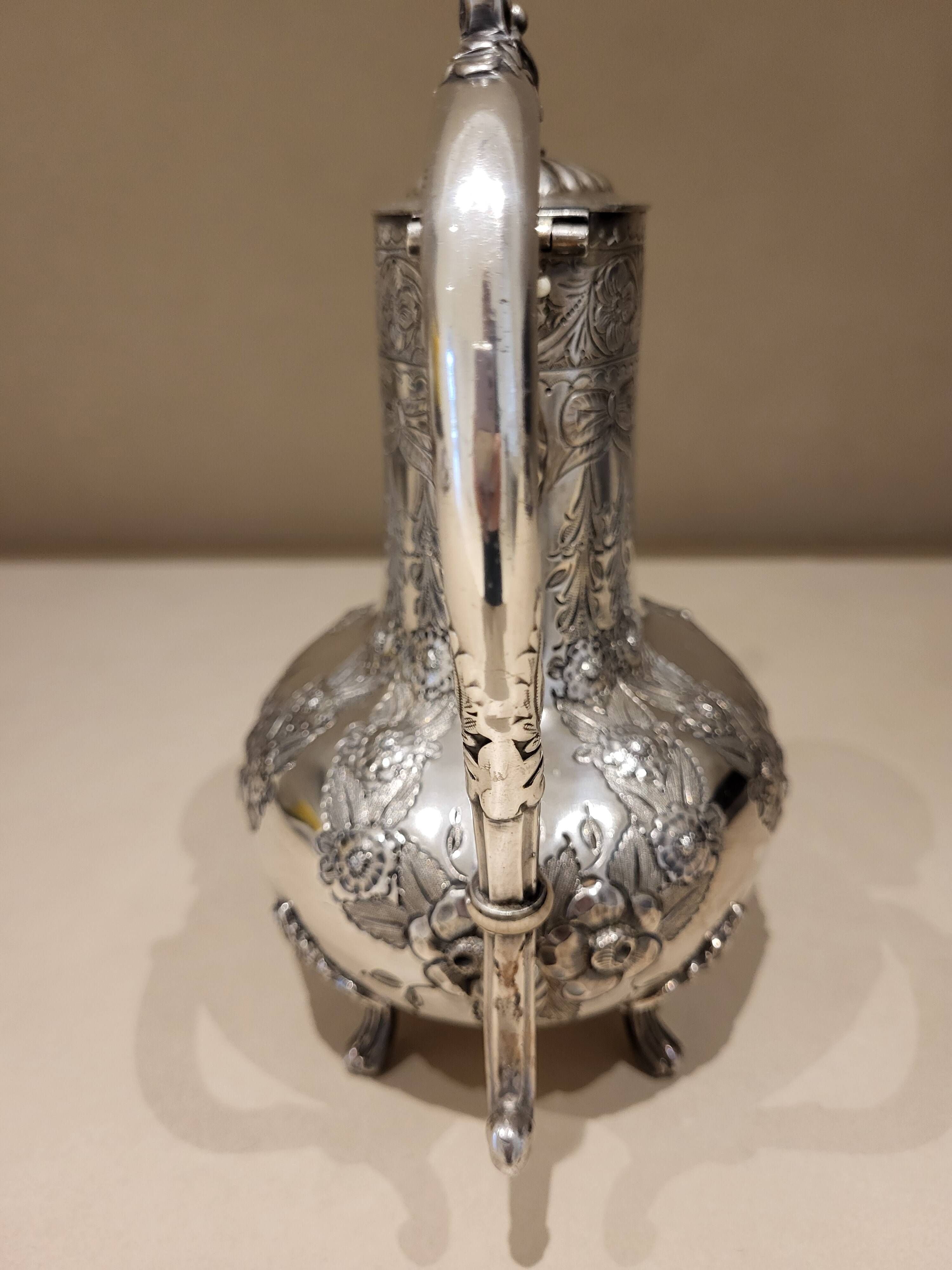 Antique silver-plated coffee pot – 19th century