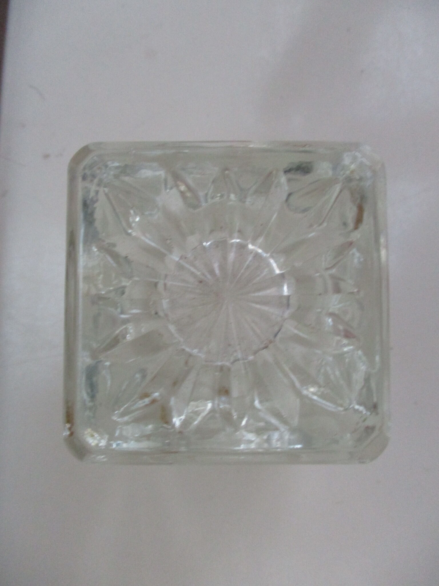 Wood inkwell and art deco glass
