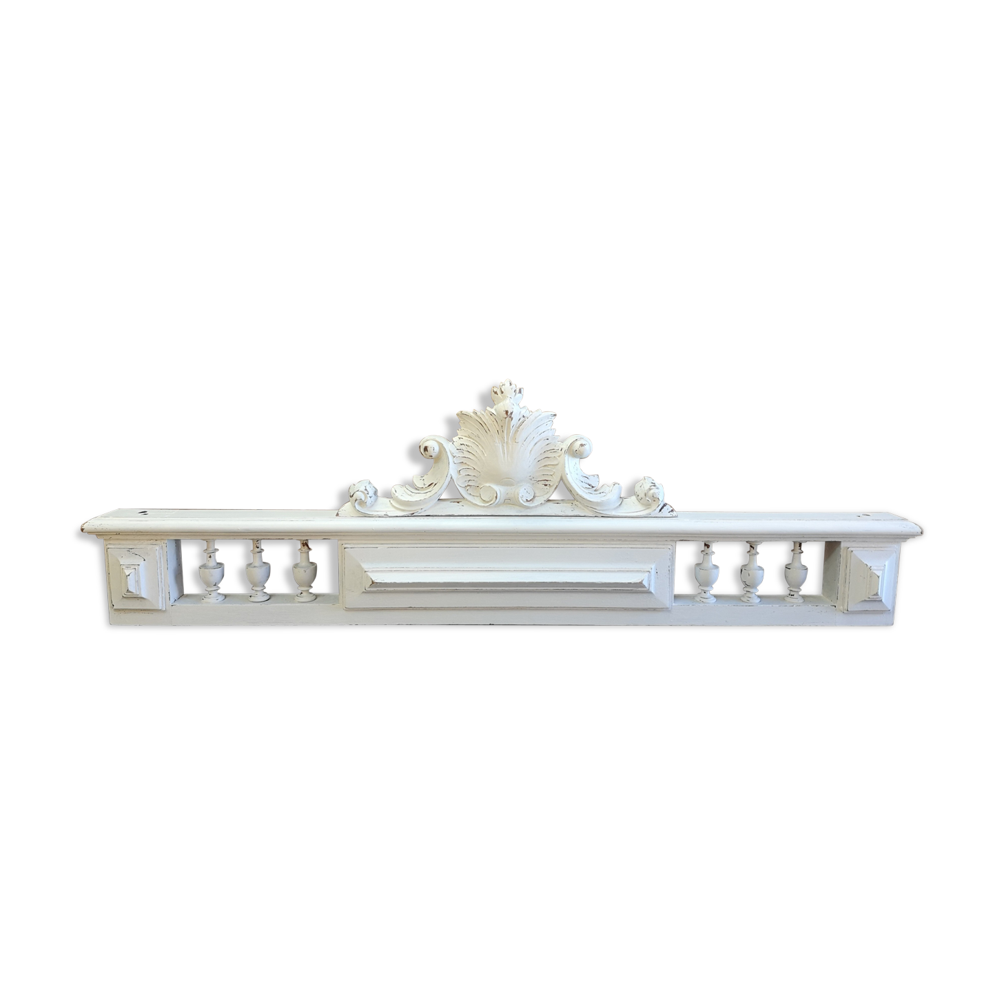Fronton patine shabby chic gustavien 85,5 cm