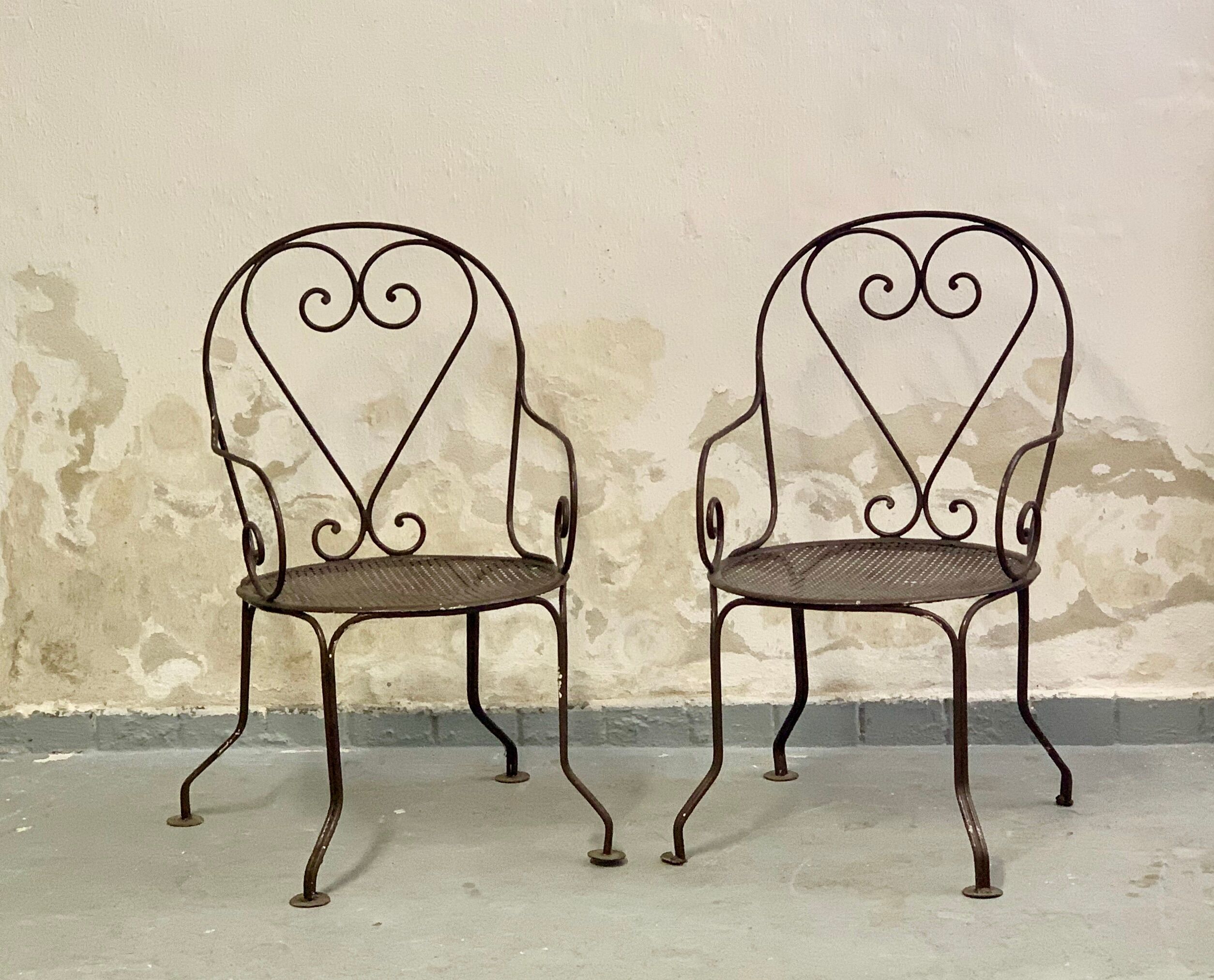 Paire de fauteuils de jardin 1950