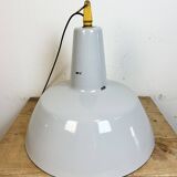 Industrial Grey Enamel Factory Pendant Lamp from Philips, 1960s