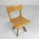 Chaise haute, chaise pivotante et chaise d'écolier en bois, années 1950