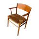 Fauteuil danois en teck, chêne et corde, années 1950