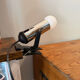 Clamp lamp/spotlight design made in Italy in chrome and black plastic.
