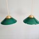 Duo de suspensions coniques en opaline verte, style Art Déco