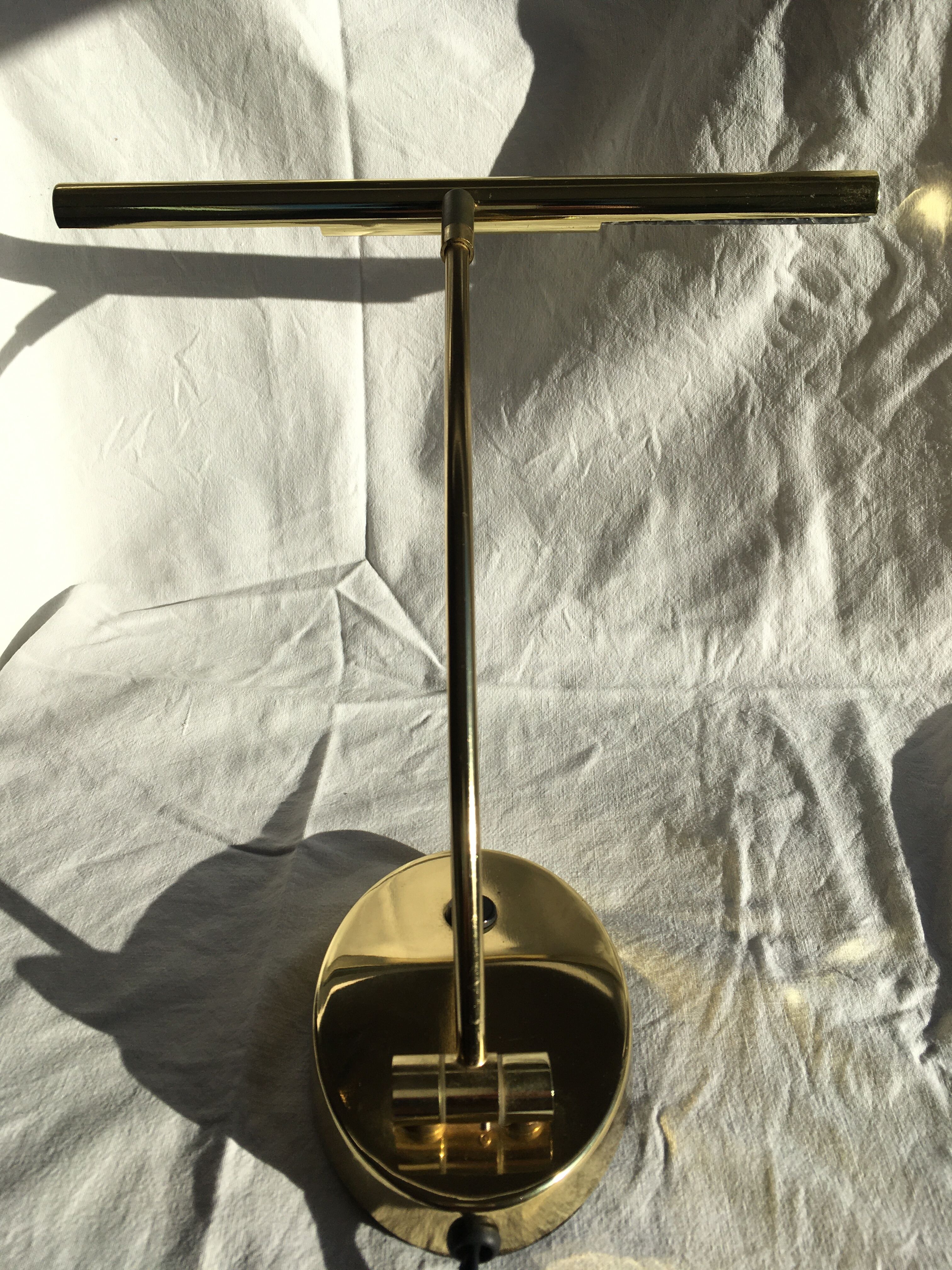 Piano or desk lamp in gilded brass