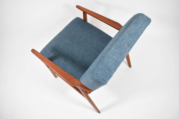 Fauteuil original « Snieżnik » années 1960, bleu