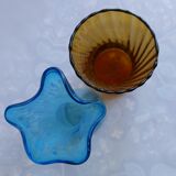 Duo of vintage Italian vases in blown glass