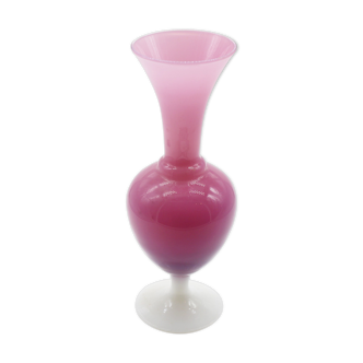 Vintage vase in pink opaline
