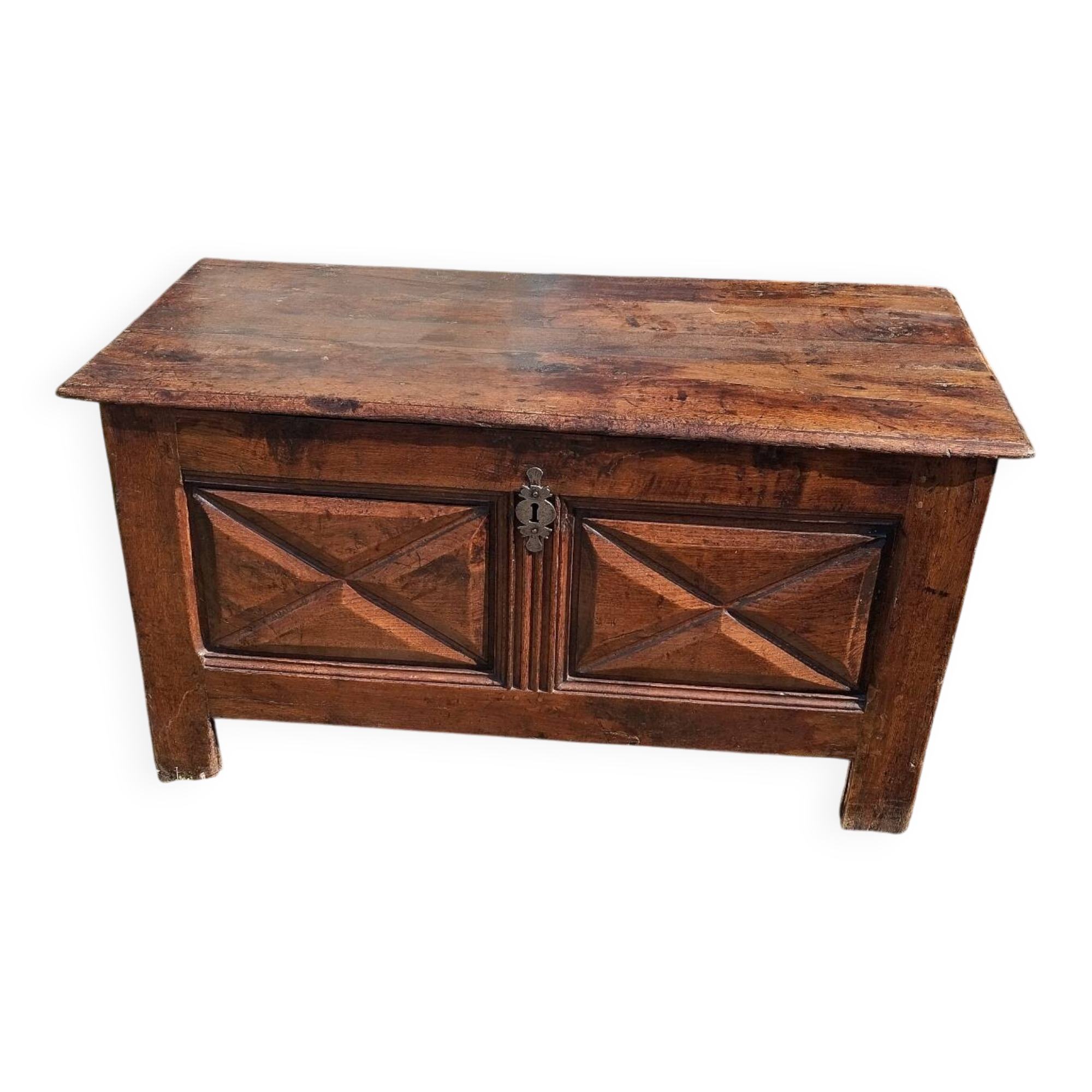 18th century carved oak wooden chest