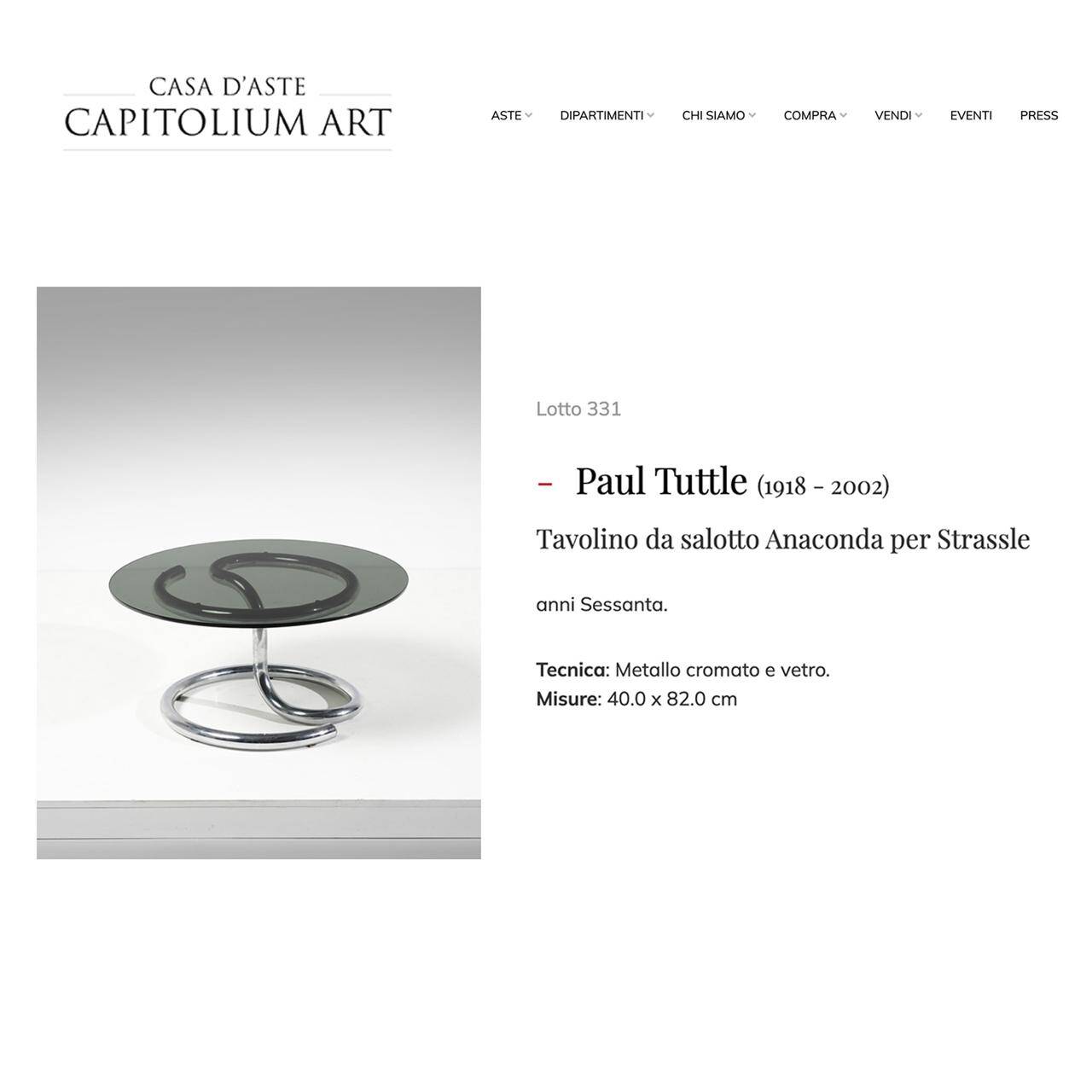 " Anaconda " Space Age Coffee Tabel, Paul Tuttle per Strassle, 1960s
