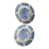 2 small antique Sarreguemines plates - Blue landscape decoration
