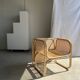 Amsterdam rattan armchair with U-shaped armrest, squared canework