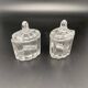 Duo salt shaker & pepper shaker in transparent worked glass