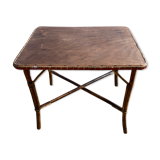 Wooden and wicker table