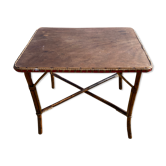 Wooden and wicker table