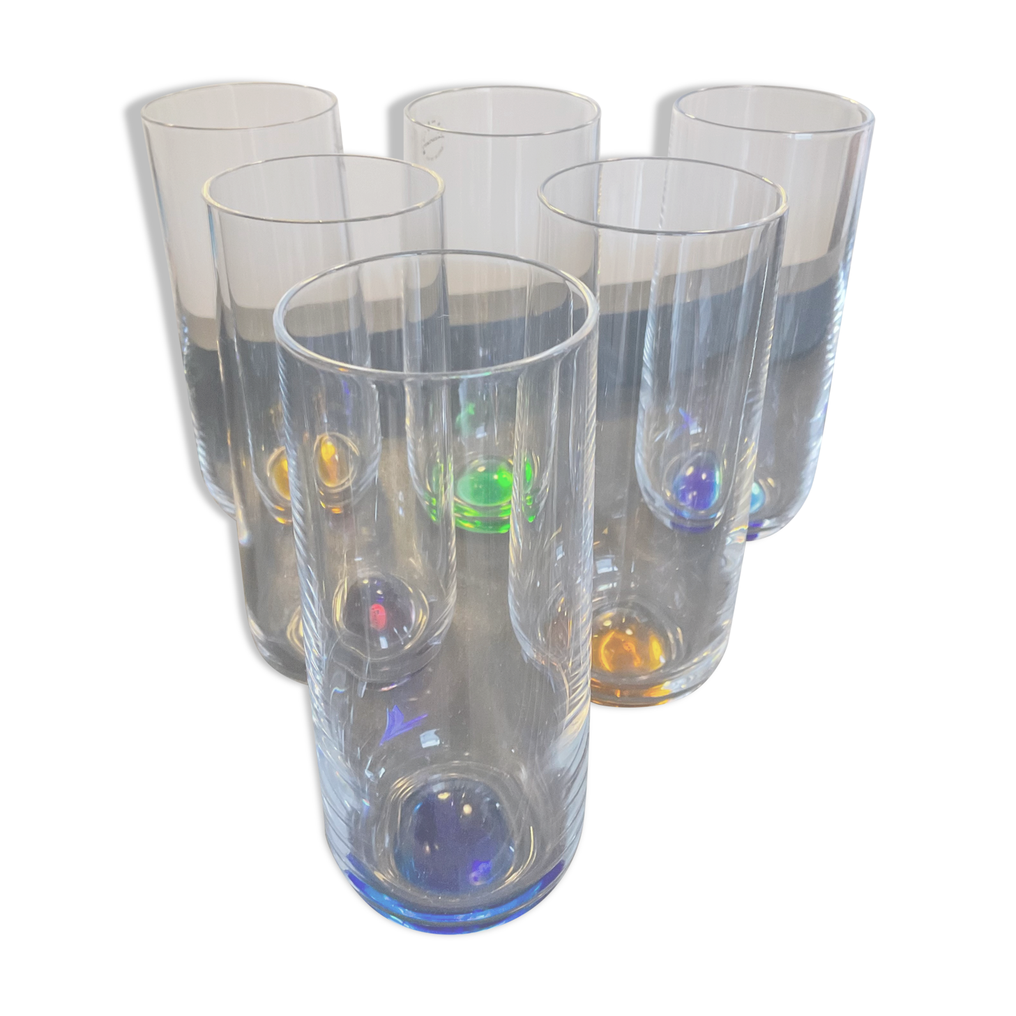 Series of 6 vintage glasses Murano Salviati years 60-70