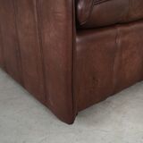 Brown leather armchair, Swiss design, 1970s, manufacture: De Sede