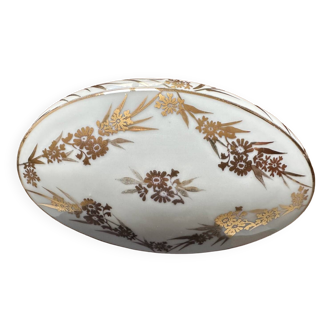 Jewelry box or oval candy box in Limoges porcelain mid-20th century
