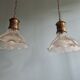 Pair of Holophane wall lamps in grooved glass, 1920s-30s