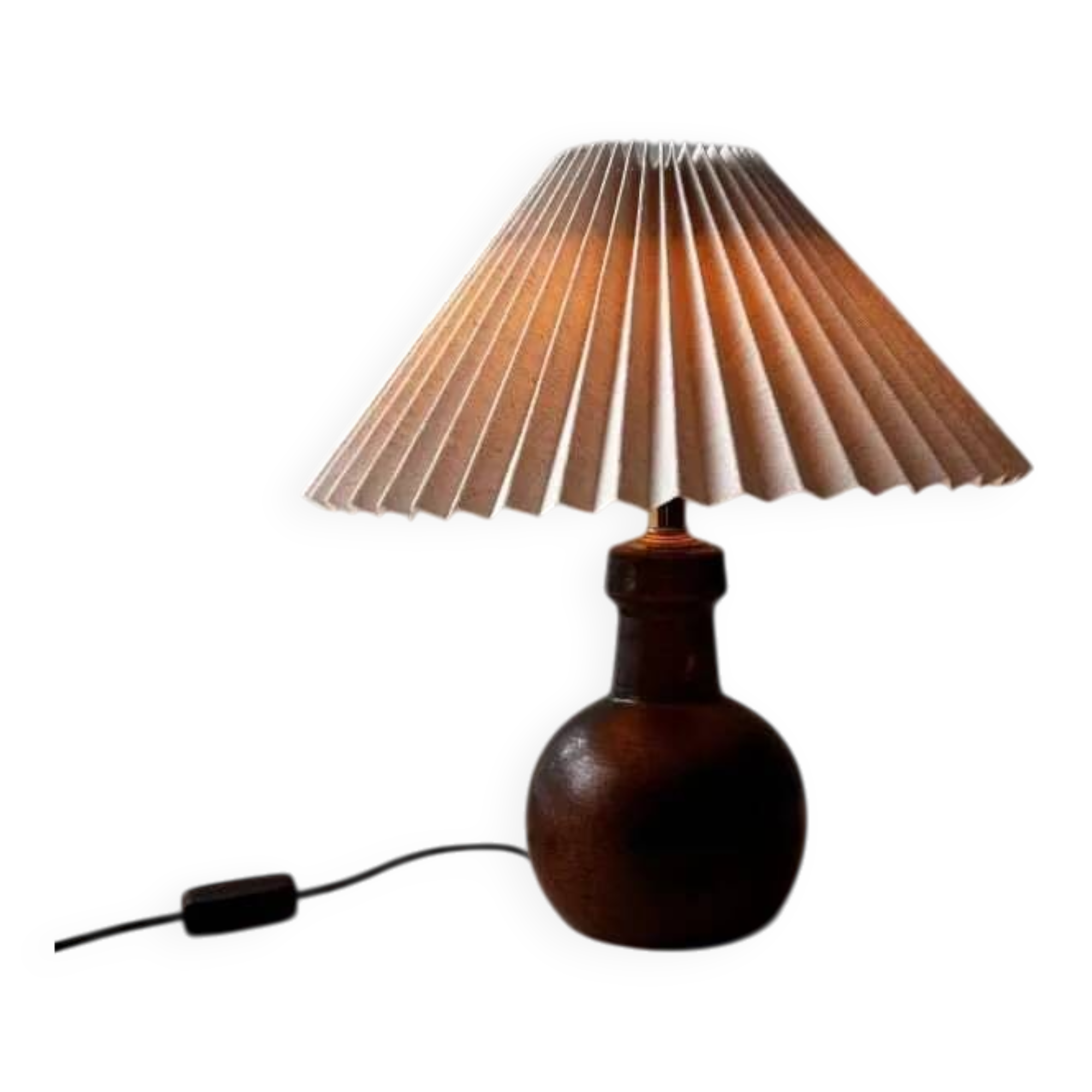 Minimalist ceramic table lamp from Denmark, 1960s.