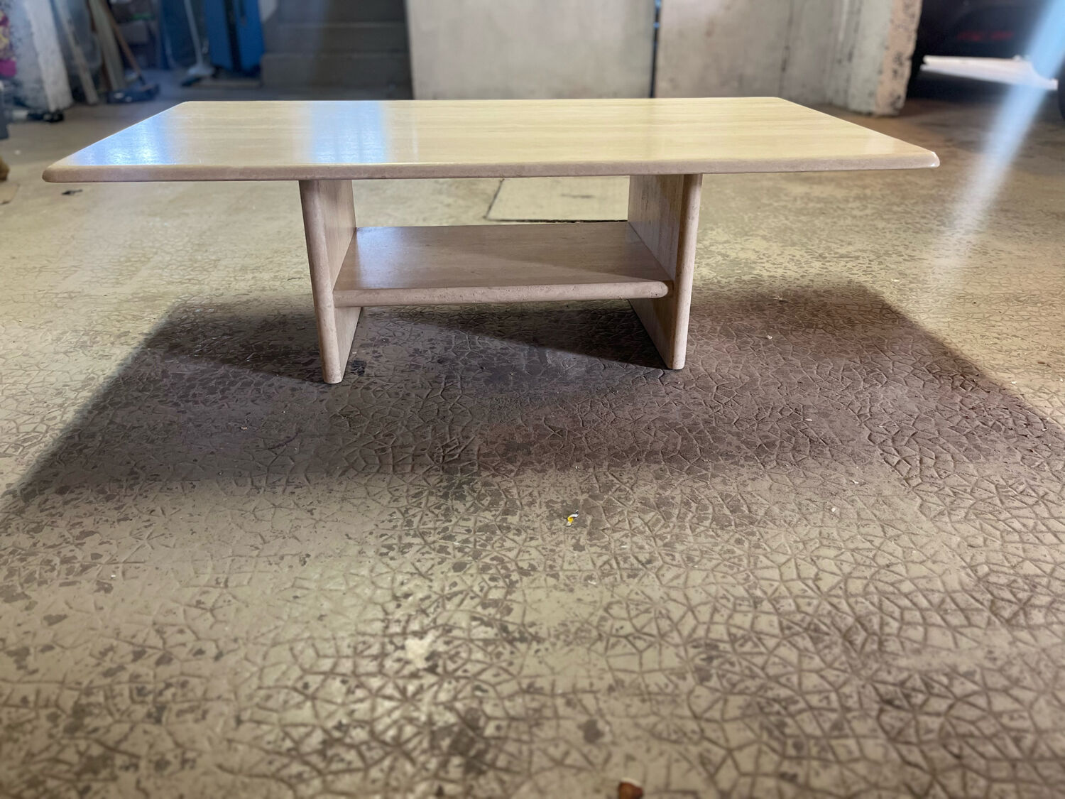 Travertine coffee table