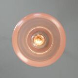 Vintage Italian Chrome and Pink Glass Pendant Lamp