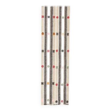 1970s Turkish Oushak handmade wool cotton white runner  70x241