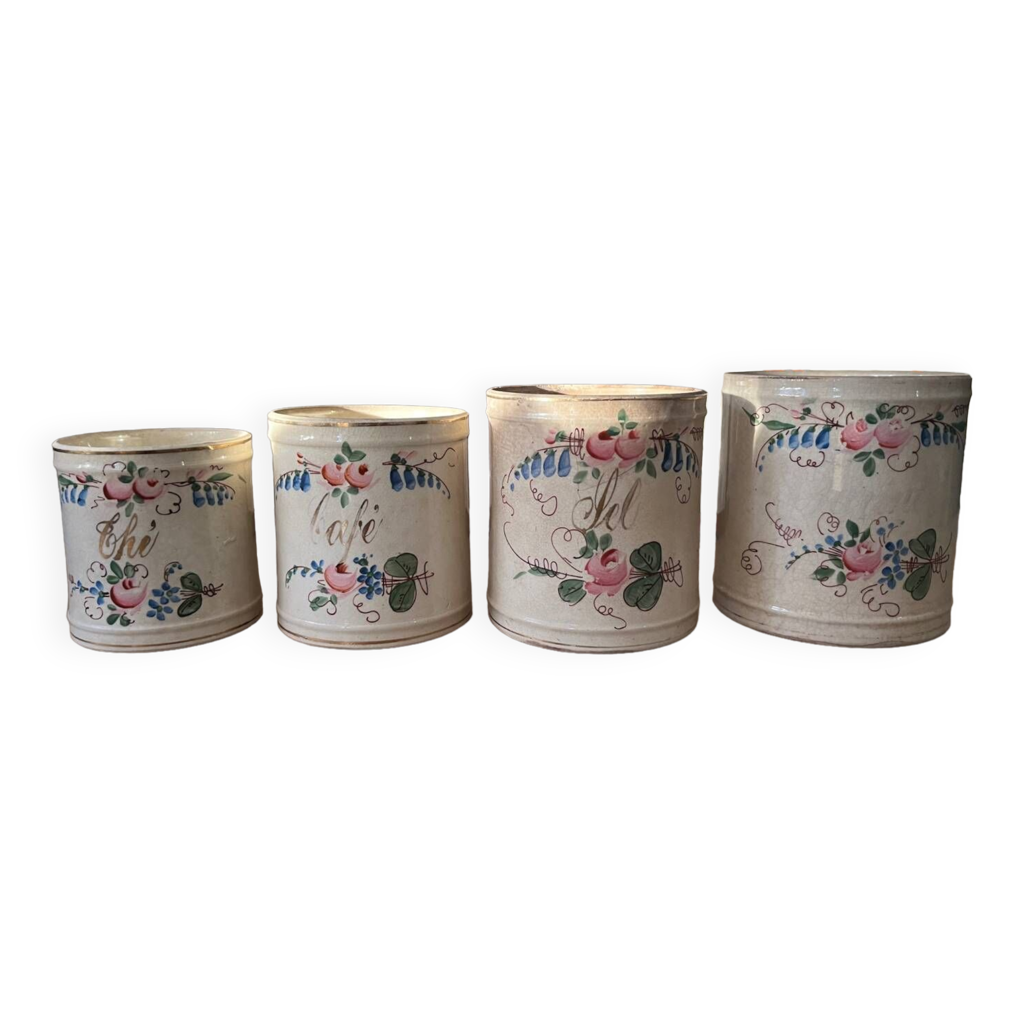 Set de 3 pots à épices anciens faience Czechoslovakia modèle Carmen