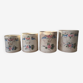 Old earthenware spice jars