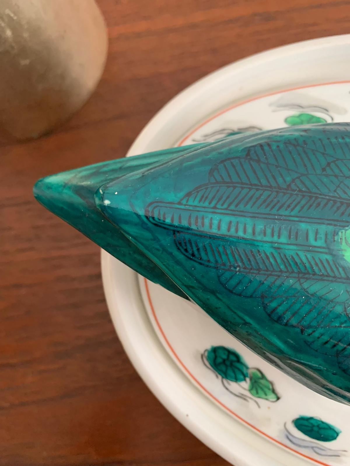 Hand-painted ceramic duck slip 1970