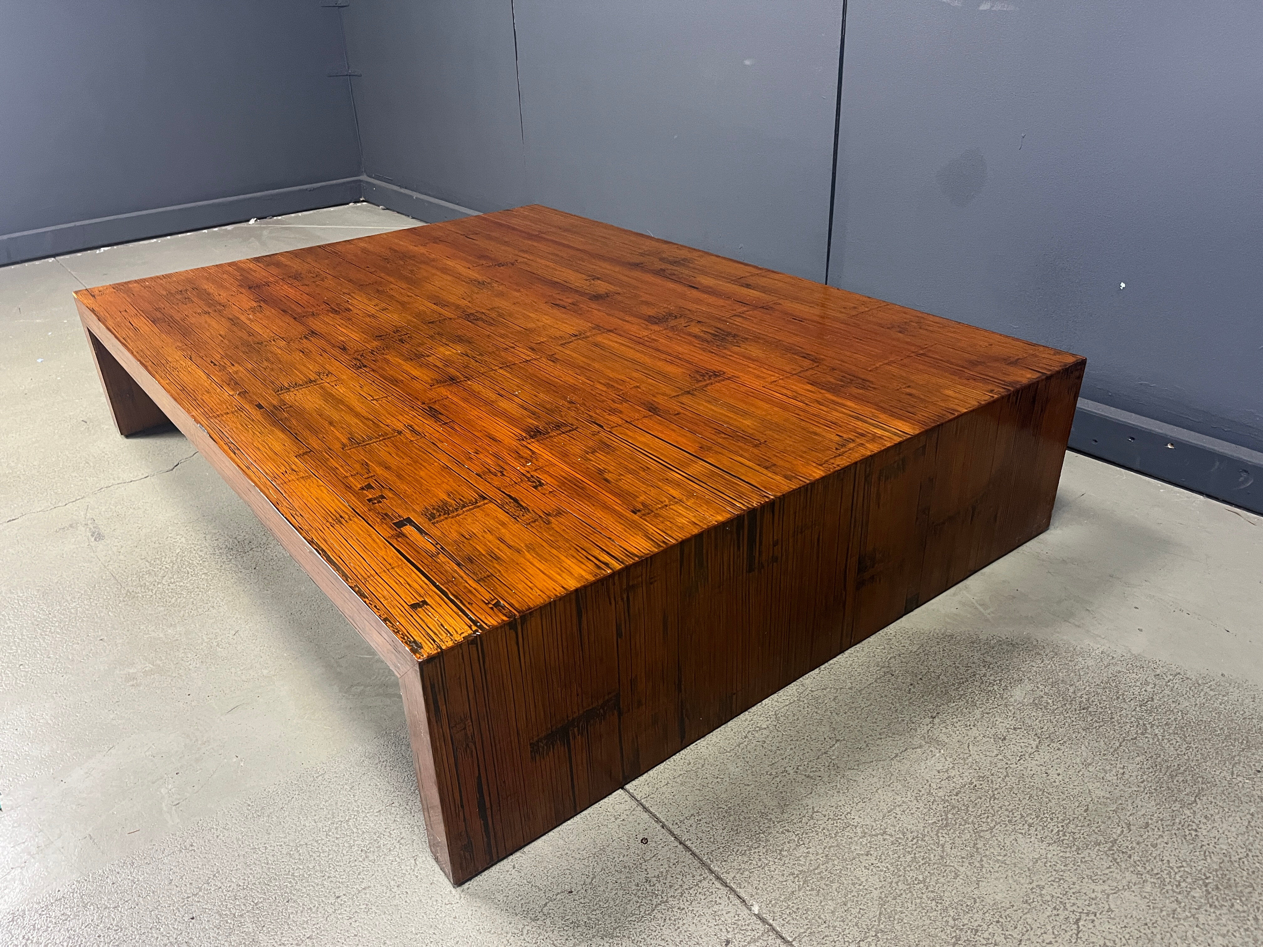 Large coffee table in bamboo attributed to Axel Vervoordt, 1980s