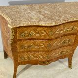 Inlaid chest of drawers Louis XV marble top