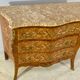 Commode marquetée Louis XV plateau marbre