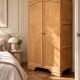 Parisian Art Deco wardrobe, renovated with raw wood.