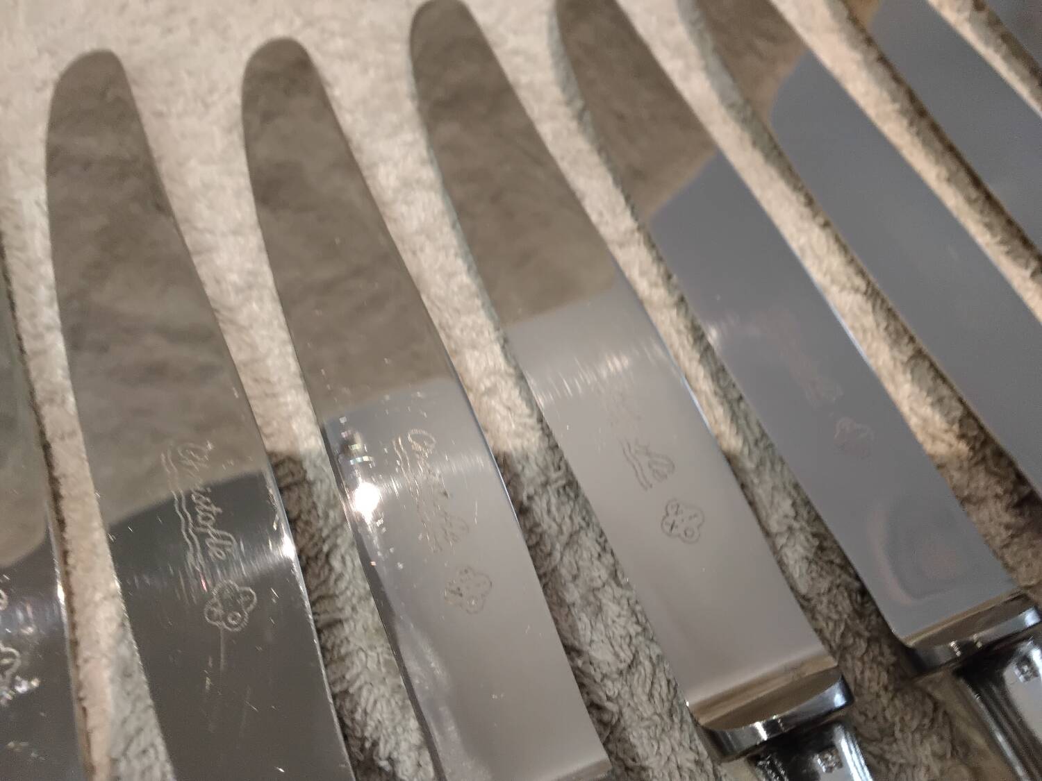 12 silver-plated dessert knives by Christofle America