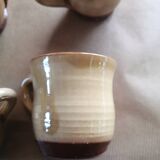 Set of 7 vintage stoneware yellow coffee cups