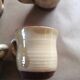 Lot de 7 tasses à café jaunes en grès vintage