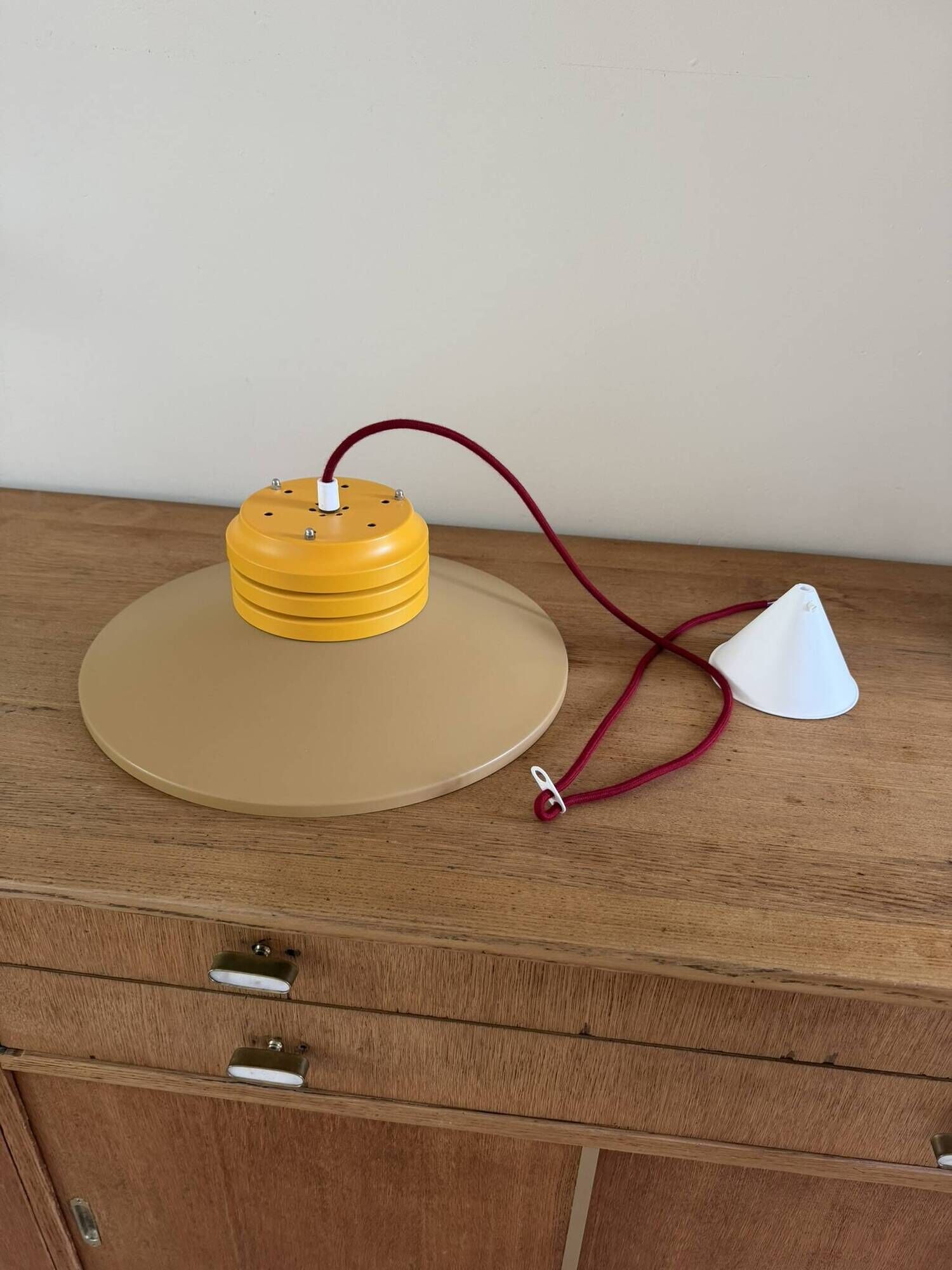 Vintage Danish design space age lamp in cool colour combination